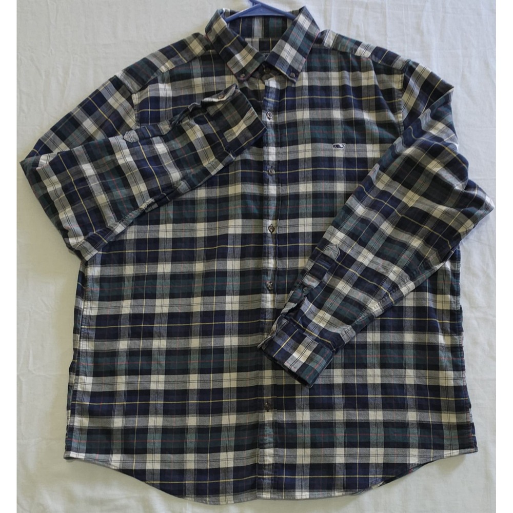 Vineyard Vines Whale Shirt Men's XL Flannel Plaid Button Down
